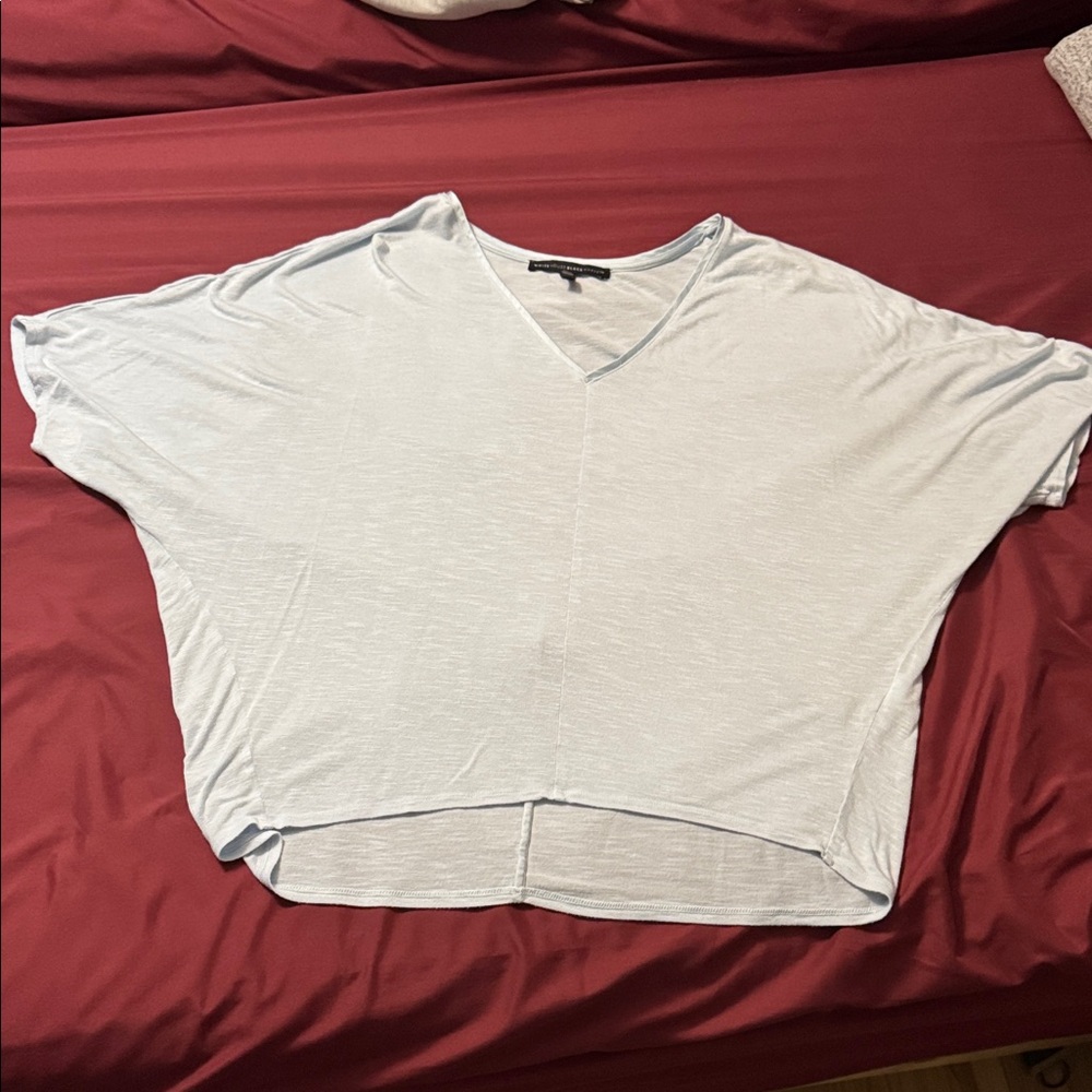 White House Black Market Light Blue V-Neck Dolman Tunic